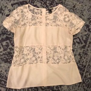 White and lace forever 21 blouse